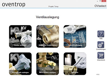 



Oventrop: Bedienoberfläche der OVselect-Software. 
