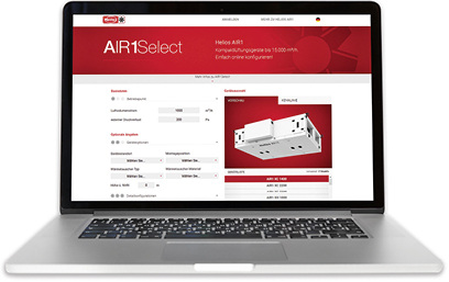 



Helios: RLT-Geräte-Konfigurator AIR1Select. 
