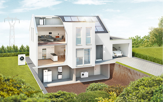 



Bosch: Der Energiemanager bringt Heizung, Warmwasser und Strom zusammen. 
