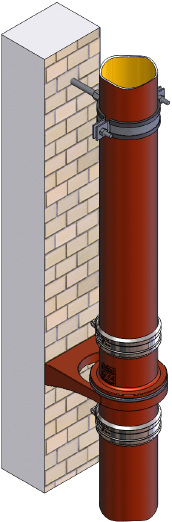 



Düker: Fallrohr mit Ringkonsole. 
