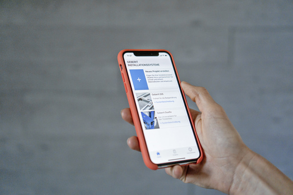 App „Geberit Installations­systeme“ für GIS und Duofix.