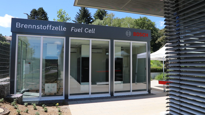 SOFC-Brennstoffzellen-Pilotanlage in direkter Nachbarschaft des Bosch-eigenen Trainingszentrums Wernau.