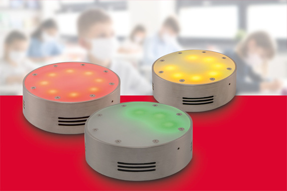 DEOS: Raumluftampel SAM mit Multisensor für CO 2 , Temperatur und Feuchte.