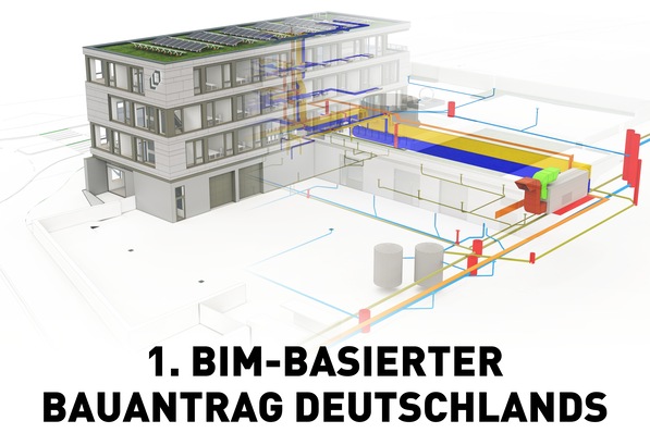 Digitales Gebäudemodell (vereinfacht) der neuen Firmenzentrale von Louis Opländer.