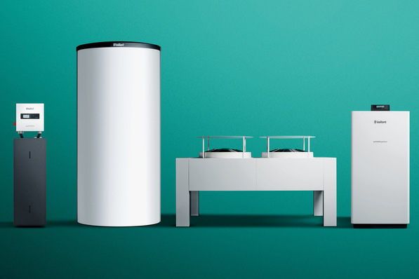 Vaillant: aguaflow plus, allstor plus, arotherm-perform-Außen- und -Inneneinheit.