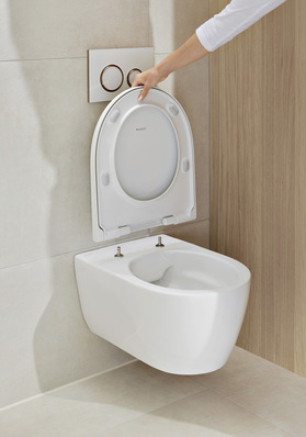 Geberit: WC-Keramik iCon mit abnehmbarem WC-Sitz.