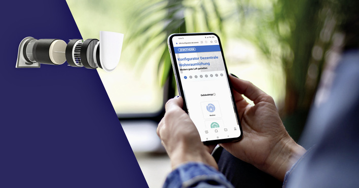 Zewotherm: Online-Konfigurator für die dezentrale Lüftungsplanung.