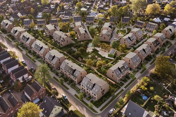 Visualisierung des Wohnquartiers Kokoni One.