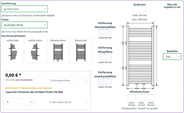 Sebastian: Konfigurator für Maßheizkörper.