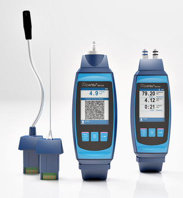Afriso-Euro-Index: Basisgriff CAPBs device mit Datenloggermodul im zweiten Steckplatz (unten).