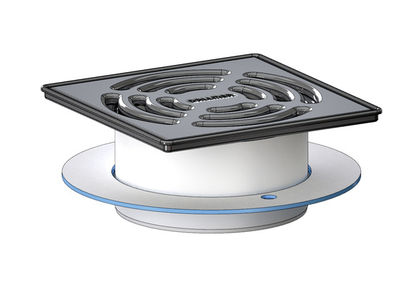 Gang-Way: Punktablauf DSS 6 mit Ablaufgehäuse und Edelstahl-Rost.