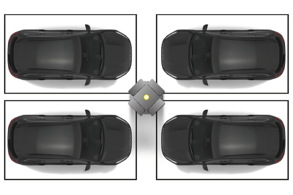 g eFlex-Stele Comfort für bis zu vier Wallboxen.