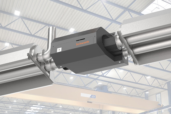 In Ulm ist der erste zu 100% wasserstoffbetriebene Dunkelstrahler geniumSchwank in den Realbetrieb gegangen. Das Foto zeigt die H 2 -Brennereinheit.