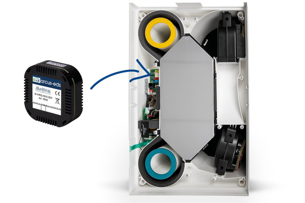 Meltem bietet zur Einbindung der Modbus-Geräte in einen KNX-Bus eine Schnittstelle an.