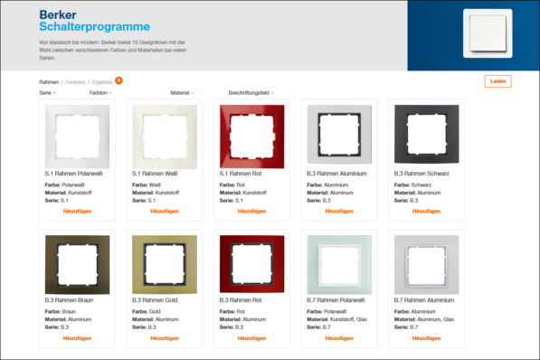 Hager: Berker Bestellkonfigurator.
