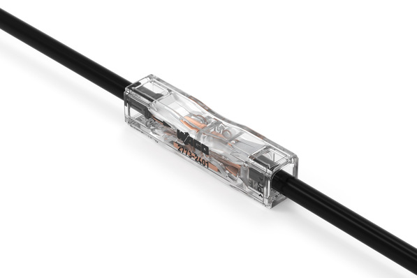 Wago: Durchgangsverbinder zum Stecken.