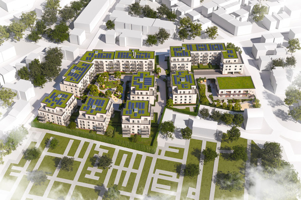 Das Quartier Green in Solingen erhält eine vollständig CO 2 -neutrale Wärmeversorgung. 