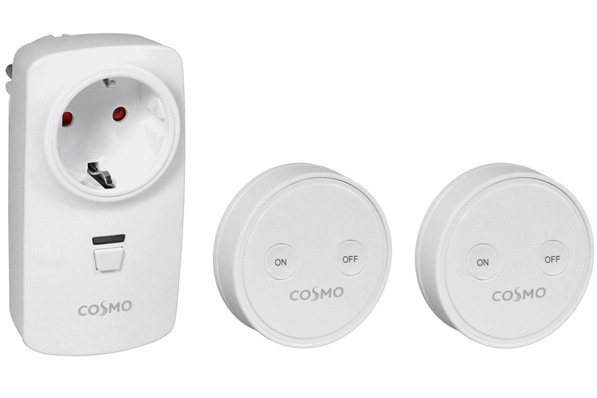Cosmo: Funksteckdose und Funksender.