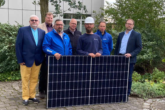 Projektteam (v.l.n.r.): Frank Stolper, Director Plant Zella-Mehlis und Projektleiter; Markus Tehar, Manager Indirect Sourcing; Michael Scheb, Supervisor Infrastructure; Thomas Limpert, Quality Specialist; Andreas Benz, iAccess Energy (unser externer Partner); Oliver Kratschmer, Manager Maintenance; Stefan Endres, Director Plant Hassfurt