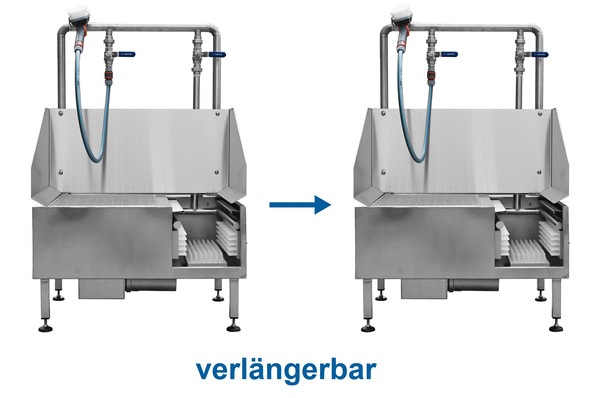 Aschl: Modular erweiterbare Stiefelwaschanlage.