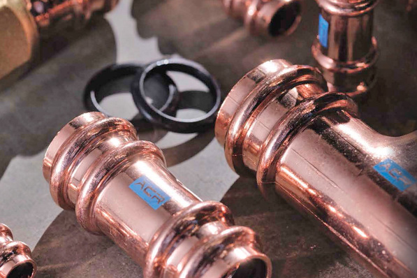 Sanha-Pressfittings für Kältemittel: Streamline ACR Copper Press.