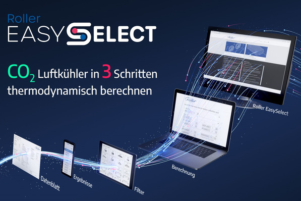 Roller hat die Auslegungssoftware EasySelect um die Berechnung von CO 2 -Luftkühlern erweitert.
