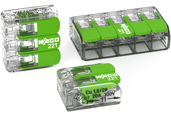 Wago: Verbindungsklemme mit Hebeln Green Range.