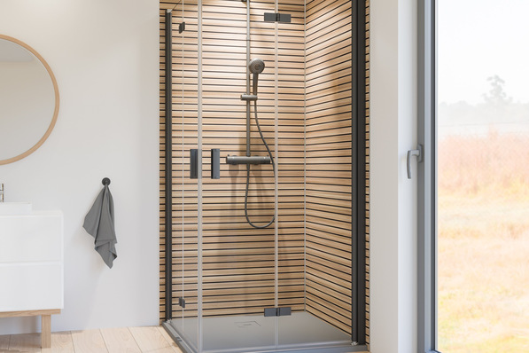 Duschwelten: Duschabtrennung der Serie MK800 in Mattschwarz.