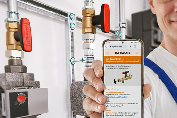  HyForum-Landingpage: Die Kommunikationsplattform gibt Antworten auf die wichtigsten Fragen zum neuen Gebäudeenergiegesetz 2024.