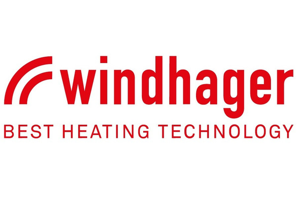  Windhager-Logo mit dem an Best Water Technology (BWT) angelehnten Claim Best Heating Technology.