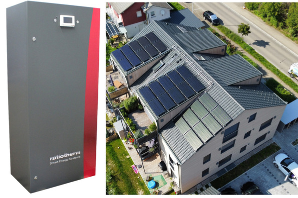  ratiotherm: S/W-Wärmepumpe WP Max-LoQ und PVT-Kollektoren.