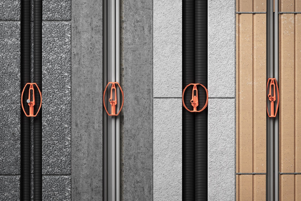 OBO: Mauernut-Klemmschelle.