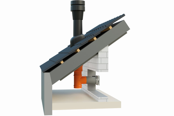  Vallox: Rohbau-Set für B44-Einzelraumlüfter in Räumen mit Schrägdach.