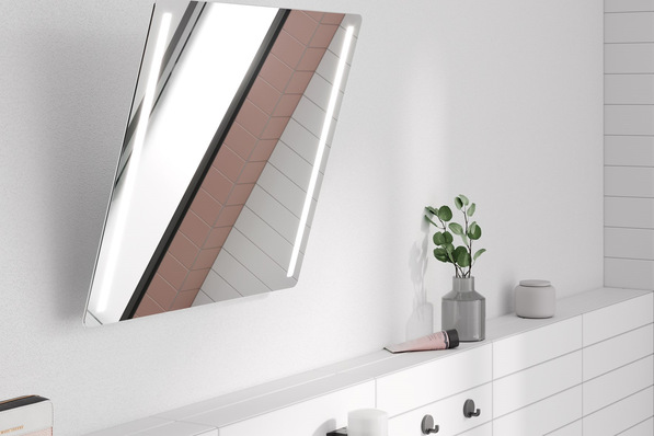 Hewi: Motorisierte Kippspiegel mit integrierter LED-Beleuchtung.