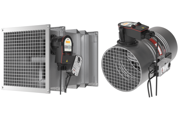 Wildeboer: Die Brandschutzklappen FK90 (Baureihe FK92) sowie FR90 (Baureihe FR92) in Kombination mit der Rauchauslöseeinrichtung OR4, Gehäuseverlängerung und beidseitigen Schutzgittern.