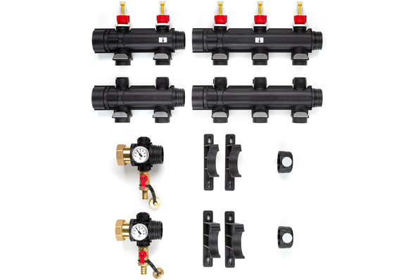 Tece: Module des Tecefloor-Industrie-Heizkreisverteilers.