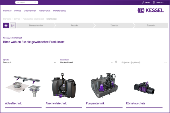Kessel: Planungstool SmartSelect.
