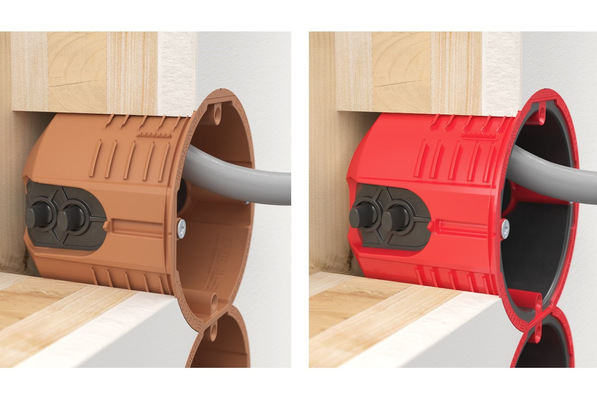 Kaiser: Gerätedosen für den seriellen Massivholzbau.