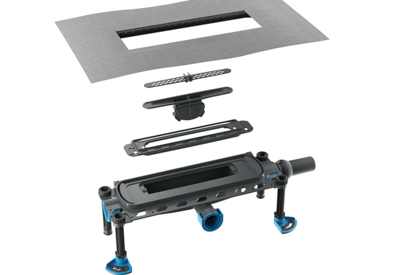 Dallmer: Duschrinnensystem DallFlex 2.0 mit mechanischem Geruchsverschluss (optional).