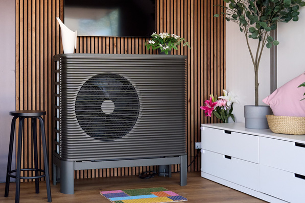 Wärmepumpe in einem Ikea-Showroom.