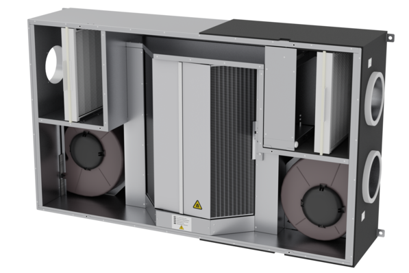 Systemair: Save VSC-E 300 mit Enthalpie-Wärmeübertrager.