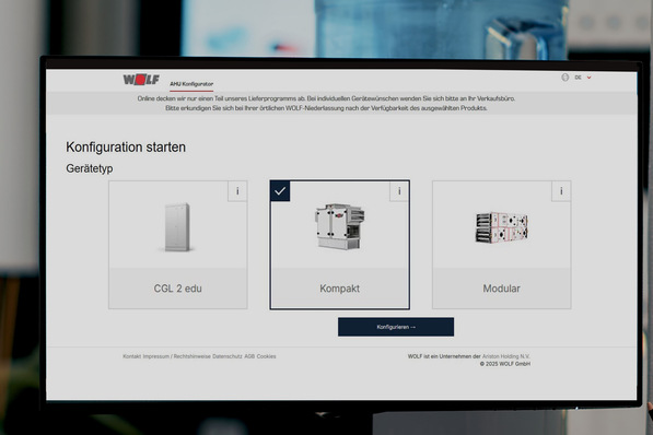 Wolf: Mit Zwei zusätzliche Angaben bei der Gerätekonfiguration erstellt der RLT-Konfigurator eine Umweltproduktdeklaration.