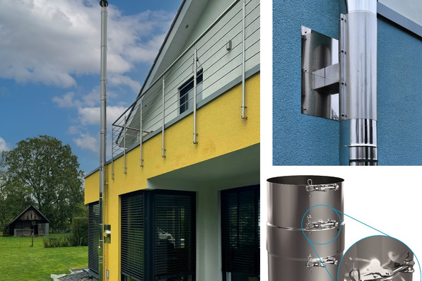 Raab: Verstärkter Wandhalter und statisches Klemmband aus dem DW-Statikset.