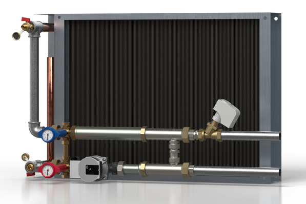 Wolf: Hydraulik-Schaltung für Heiz- und Kühlregister.