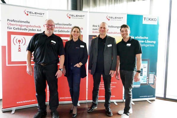 Von links: Thorsten Jeckl, Tim Schütz, Deborah Koller und Thorsten Hammele referierten in Stuttgart über die gesamte Palette der elektronischen Sicherheitstechnik.