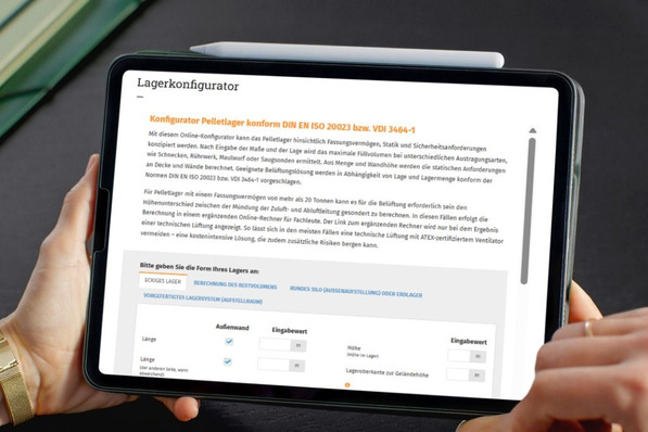 Pelletlager lassen sich normgerecht mit dem DEPI-Lagerkonfigurator planen.