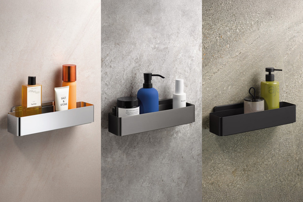 HSK: RenoMag Badaccessoires sind in Chrom, Gunmetal gebürstet und Mattschwarz erhältlich.