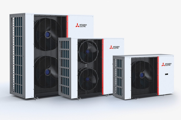 Mitsubishi Electric: Luft/Wasser-Wärmepumpe der MEHP-iB-G09-Baureihe.
