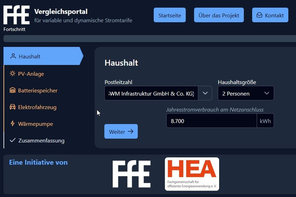 HEA: Vergleichstool für variable und dynamische Stromtarife.