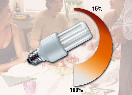 Mittlerweile lassen sich auch spezielle Energiesparlampen stufenlos dimmen.